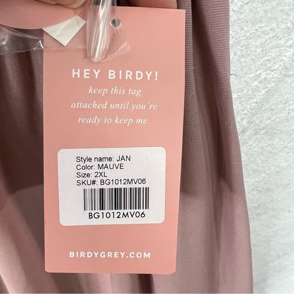 Birdy Grey Jan Chiffon Gown Sleeveless Mauve Scoop Neck Pockets Lined 2X NEW - Picture 7 of 8